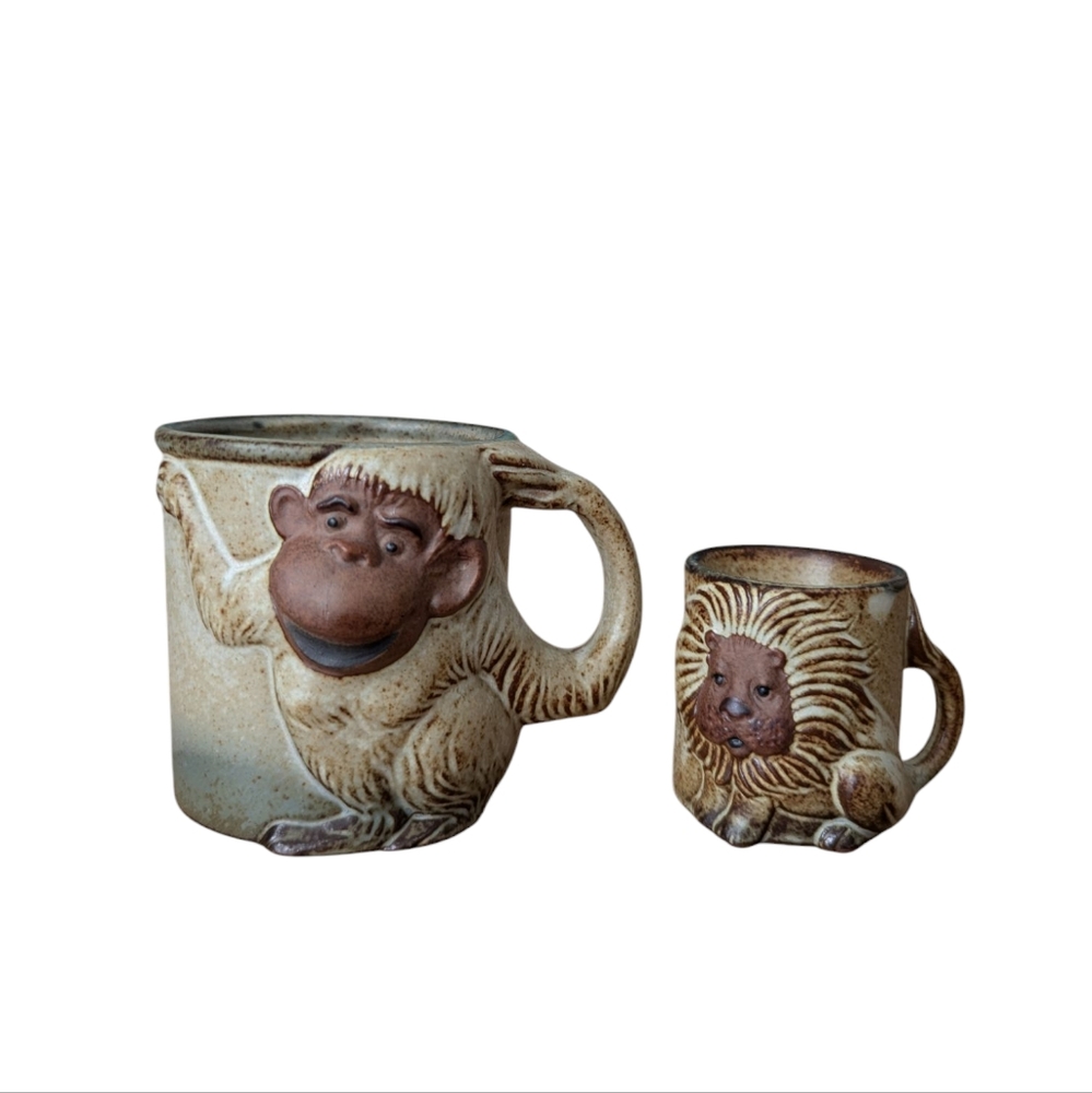 Made in Japan Vintage Mug & Egg Cup - Monkey & Lion
